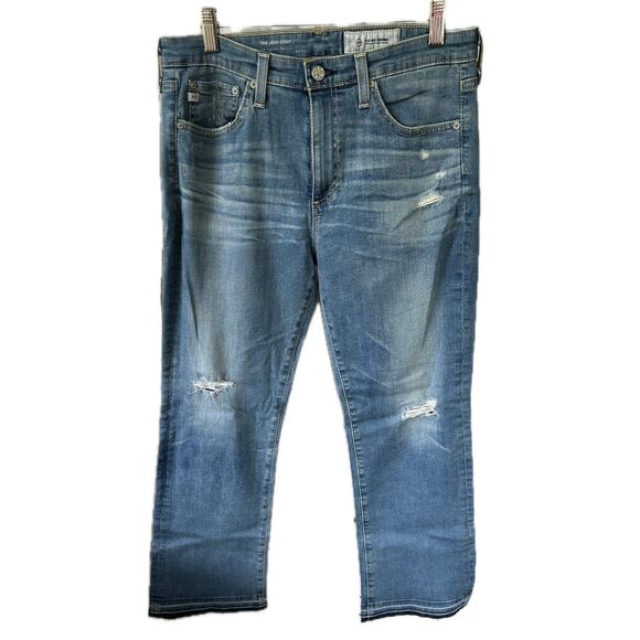 Adriano Goldschmied AG Distressed Jodi High Rise Slim Flare Crop Jeans 29 - Picture 2 of 8